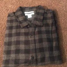 Size Xl Nwt Flannel Shirt Gray Casual Shirt For Fall, Gray Collared Shirt For Fall, Casual Gray Fall Shirt, Casual Gray Shirt For Fall, Classic Gray Shirt For Fall, Classic Gray Fall Shirt, Gray Button-up Shirt For Winter, Gray Cotton Shirt For Winter, Winter Gray Cotton Shirt