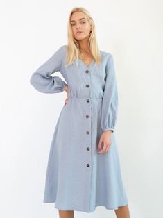 Linen Button Down Dress, Light Blue Midi Dress, Midi Linen Dress, Wide Leg Linen Trousers, Long Linen Dress, Summer Linen Dresses, Sleeve Midi Dress, Button Down Dress, Mini Dresses Summer