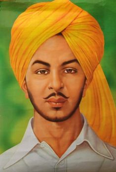 an oil painting of a man wearing a yellow turban