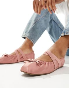 Shoes by ASOS DESIGN Um, yes pliés Elasticized straps Bow detail Square toe Flat sole Ballet Core Outfits Casual, Ballet Essentials, Nike Air Max Jordan, Sacs Tote Bags, Zapatillas New Balance, Ballet Style, Suede Ballet Flats, Winter Party Dress, Shorts Co Ord