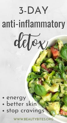 3-day vegan anti-inflammatory detox plan to help you get back on track! Nourish your body with the right foods and feel amazing! This 3-day detox can help you lose some weight, but more importantly get you on the right track! Detox Meal Plan, Best Diet Foods, 3 Day Detox, Cleanse Diet, Detox Plan, Get Back On Track, Nourish Your Body, Diet Help