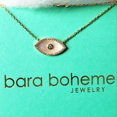 16" 18k Gold Plated Chain, Beautiful And Classic. This Necklace Is Handmade From Bara Boheme In Miami Florida And Has A Unique And Delicate Look. The Evil Eye Is A Symbol Used To Protect Wearers From Evil And Bad Intentions. Elegant Necklace With Diamond Eyes For Gift, Elegant Necklaces With Diamond Eyes For Gift, Diamond Eyes 14k Gold Necklace, Yellow Gold Plated Necklaces With Diamond Eyes, Yellow Gold Plated Necklace With Diamond Eyes, Gold Plated Necklace With Diamond Eyes, Yellow Gold Necklaces With Diamond Accents For Her, Gold Plated Necklaces With Diamond Details For Gift, Gold Dainty Necklace With Diamond Eyes