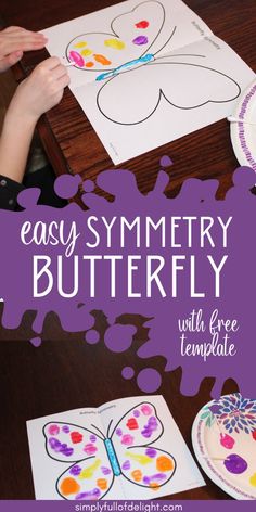 paper plate butterfly craft for kids to make with the text, easy symmetrical butterfly template