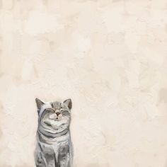 a painting of a cat sitting on the ground