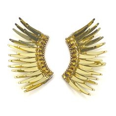 Gold Ear Cuff For Pierced Ears For Party, Gold Pierced Ear Cuff For Party, Elegant Winged Jewelry For Parties, Angel Wings Winged Jewelry For Party, Angel Wings Jewelry For Party, Gold Wing-shaped Earrings For Party, Gold Wing-shaped Party Earrings, Elegant Wing-shaped Earrings For Party, Elegant Wing-shaped Party Earrings