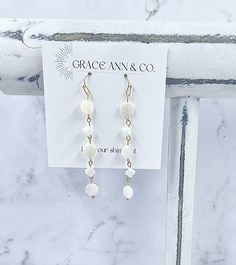 These beautiful earrings are handmade with gorgeous quatrefoil, round disc shell pearls and gold filled wire and hooks. Will not tarnish, very light weight and super comfortable! Super cute!! Handmade White Pearl Earrings In 14k Gold Filled, Handmade White Pearl Earrings 14k Gold Filled, Handmade White Pearl Earrings In 14k Gold, White 14k Gold Filled Pearl Drop Linear Earrings, 14k Gold Filled White Pearl Drop Linear Earrings, White Pearl Drop Linear Earrings In 14k Gold Filled, White 14k Gold-filled Drop Pearl Earrings, White 14k Gold Filled Wire Wrapped Earrings, White 14k Gold Filled Linear Earrings Gift