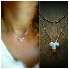 Dainty Opal Necklace, Opal Choker, Birthday Gemstones, October Birthstone Necklace, Ethiopian Opal Necklace, Necklace Opal, October Birthday, Layered Necklace Set, Color Necklace