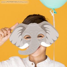 Elephant Mask PDF File Ready to Print Cut and Enjoy! If you need this mask in another color, feel free to contact us. This item Include: * PDF files ready for printing and instructions for making the mask. * JPG files ready for printing and instructions for making the mask. Features: * Large eye holes for wearing comfort. * Paper Format A4: 21 x 29,7 cm / 8,5 x 11 in * PDF High Resolution (300 dpi). * JPG High Resolution (300 dpi). ** This is digital download, no physical items will be shipped * Halloween Birthday Decorations, Elephant Mask, Printable Animal Masks, Halloween Costume For Kids, Photo Booth Props Birthday, Printable Mask, Mask Printable, Coloring Mask, Elephant Printable