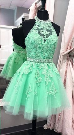 halter homecoming dress,tulle homecoming dress,short prom dresses 2017,lace homecoming dress,elegant party dress Prom Desses, Halter Homecoming Dress, Elegant Homecoming Dresses, Nail Printer, Prom Dress Black, Green Homecoming Dresses, Mini Homecoming Dresses, Tulle Homecoming Dress