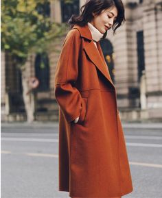 cashmere coat Wool Double-breasted Long Sleeve Coat, Brown Single-breasted Wool Coat, Red Long-sleeved Wool Coat For Winter, Black Waist Belt, Elegant Brown Single-breasted Wool Coat, Long Winter Coats Women, Red Single-breasted Wool Coat With Long Sleeves, Cashmere Fabric, Long Winter Coats