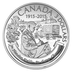 the canadian silver coin is shown with an image of a man sitting in front of a train