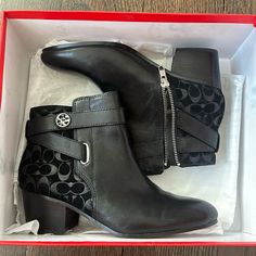 Coach Black Booties Coach Jade Bootie, Coach Levy Bootie, Coach Shoes, Black Booties, Bootie Boots, Ankle Boots, Size 6, Women Shoes, Boots