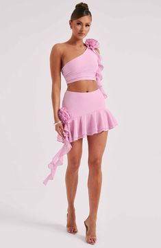 Daina Mini Skirt - Pink – Babyboo Fashion Homecoming Dresses Corset, White Dress Spring, Midi Dress Wedding Guest, Pretty Skirt, Split Long Dress, Layered Fabric, Pretty Skirts, Maxi Dress Sale, Pretty Top