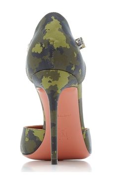 A bejewelled ankle strap brings thrilling contrast to this camo cutout pump.Satin upperPointy toeEmbellished ankle strapPadded insoleLeather soleDust bag includedMade in Italy Yellow Crystals, Chevron Jewelry, Gucci Shop, Amina Muaddi, Shoes Flats Sandals, Waiting List, Satin Pumps, Slingback Pump, Center Stage