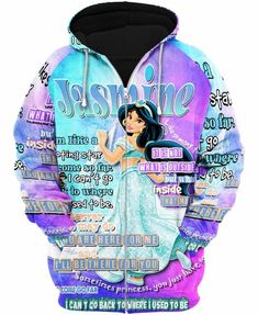 Jasmine Princess Quotes Unisex Hoodie/ Zip-Up Hoodie Jasmine Princess, Princess Quotes, Princess Jasmine, Dinosaur Print