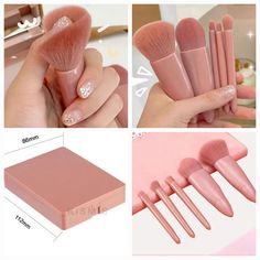 Nwt 5 Piece Set Professional Portable Mini Makeup Brush Set. Convenient Compact With Mirror. Miniso Products, Mini Makeup, Makeup Essentials, Makeup Tools Brushes, Makeup Brush Set, Makeup Brush, Brush Set, Christmas List, Fashion Makeup