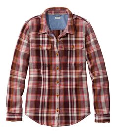 Women's 1912 Overshirt | Shirts & Button-Downs at L.L.Bean Plaid Tops For Everyday Winter Wear, Crew Neck Shirt For Layering In Fall, Cozy Cotton Tops For Casual Gatherings, Relaxed Fit Shirt For Winter Layering, Winter Layering Shirt With Relaxed Fit, Cozy Plaid Long Sleeve Top, Casual Shirt For Winter Layering, Cotton Tops For Casual Gatherings In Fall, Classic Crew Neck Shirt For Fall