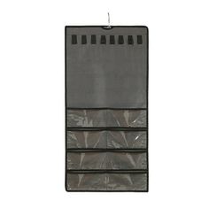 an over the door hanging organizer with five drawers and six pockets for storing items in it