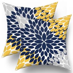 PRICES MAY VARY. Cotton Polyester 【Size】:20x20inches,50x50cm,NOTE:ONLY 2 yellow and blue throw pillows contained,inserts NOT included ★【EXCELLENT DESIGN】:The navy blue and yellow pillow covers are designed for room decor, The print on the navy blue yellow throw pillow is very clear and vivid. The yellow gray decorative pillows are sure to add freshness and vitality to your cozy home and win your guest's impressions ★【EXCELLENT DESIGN】:The navy blue and yellow pillow covers are designed for room Navy Yellow Living Room, Couch Room, Spring Summer Home Decor, Cotton Sofa, Punch Embroidery, Yellow Pillow Covers, Bed Cushion, Blue Yellow Grey, Yellow Throw Pillows