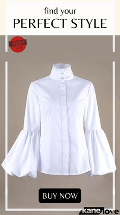 Button Puff Sleeve Shirt