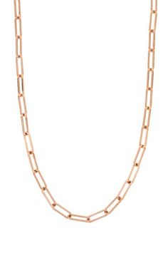 Paperclip links fashioned from 14-karat gold modernize this quiet, everyday necklace. Lobster clasp closure Handcrafted 14k gold Made in Italy Rose Gold Necklaces With Cable Chain And Rectangular Links, Rose Gold Cable Chain Necklace With Rectangular Links, Rose Gold Link Chain Necklace With Paperclip Chain, Luxury 14k Gold Chain Necklace With Lobster Clasp, Rose Gold Cable Chain Necklace For Everyday Luxury, Rose Gold Necklaces With Rectangular Links, Elegant Rose Gold Necklace With Paperclip Chain, 14k Rose Gold Oval Link Necklace, Rose Gold 14k Gold Oval Link Necklace