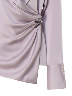 -Blouse in fluid fabric -Closure on the side with draping -Wide and peak lapels -Made in Italy -Colour: RaindropsComposition: 100% Polyester Elegant Party Blouse With Draped Sleeves, Elegant Blouse With Draped Sleeves, Fitted Formal Blouse With Draped Sleeves, Formal Fitted Blouse With Draped Sleeves, Fitted Blouse With Draped Sleeves For Formal Occasions, Fitted Silk Blouse With Draped Sleeves, Elegant Draped Blouse For Party, Formal Silk Blouse With Draped Sleeves, Elegant Draped Formal Blouse