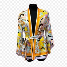 New Zara Kimono Jacket Size Xl With Tags. Casual Yellow Long Sleeve Blazer, Casual Yellow Blazer With Long Sleeves, Zara Yellow Outerwear For Work, Zara Multicolor Long Sleeve Outerwear, Zara Yellow Winter Outerwear, Orange Long Sleeve Outerwear For Spring, Spring Yellow Blazer, Zara Casual Yellow Outerwear, Zara Kimono