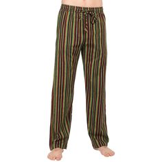 Here's a pant that gives you both comfortability and style, perfect for lounging or Rasta look. The fabric is light and soft and the pants have a wide leg and elastic waist with a drawstring for an ultra comfortable and relaxed fit. With plenty of pockets to hold your accessories and a rasta stripe design, you can rock the season with a look that has all the right vibes. Details:     Construction: 100% Cotton     Small: Length-41.5 I Waist-26-30 I Hip-21.5 I Bottom-8.5 I Inseam-30     Medium:  L Comfortable Harem Pants With Elastic Waistband, Green Casual Cotton Bottoms, Casual Comfortable Pants For Relaxation, Comfortable Wide Leg Harem Pants For Relaxation, Comfortable Casual Pants For Relaxation, Relaxed Fit Pants For Relaxation, Full Length Casual Pants For Relaxation, Casual Full Length Pants For Relaxation, Casual Cotton Harem Pants For Relaxation