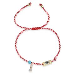 PRICES MAY VARY. Delicate unique evil eye gold tube handmade bracelet, showcase a shiny blue eye nazar amulet bar, decorated with a cute tiny tassel duster, further embellished with a small teal turquoise bead. Sliding knot closure red string bracelet, circumference around 6 inches, adjustable to 11 inches. Eye catching white and red string, make this pretty friendship bracelet perfect for everyday wear. Unique unisex braided bracelet, simple boho style perfect for beach and spring summer festiv Nazar Amulet, Bff Bracelets, Expensive Diamond, Red String Bracelet, Red Rope, Bracelet Simple, Trendy Fashion Jewelry, Red String, Bracelet Friendship