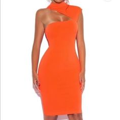 Stay Ready With This Asymmetric Cutout Crepe Dress. The Orange Color Looks Perfect With Every Skin Tone And Body Hugging Stretch Crepe Shows Off Your Perfect Curves. Add Some Rings And Arm Accessories For This Weekend Worthy Look. Similar To House Of Cb Dresses. Materials: Stretch Crepe Stretch Factor: 2/3 Clean: Dry-Clean Only Length: Approx 38inch / 98cm Dresses Materials, Arm Accessories, House Of Cb Dresses, Scalloped Dress, Perfect Curves, Geometric Dress, Collared Shirt Dress, Geometric Print Dress, Hi Low Dresses