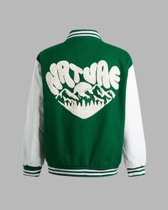 Details: Green baseball jacket with letter embroideryTop Length: NormalSleeve Length: Long SleevesMaterials:95% Polyester + 5% Spandex Green Baseball Jacket, Skirt Heels, Embroidery Top, Letter Embroidery, Knit Midi, Baseball Jacket, Knit Midi Dress, Trending Now, Skirt Pants