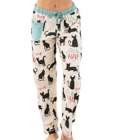 PRICES MAY VARY. TOP & BOTTOMS SEPARATES: This set lets your order your pajama pieces separately so you can better customize the fit to your body. Pick the size and style that best fits you. CLASSIC PAJAMA PANTS: These cat pajama pants are roomy for your comfort. They feature a plush-backed elastic waistband that feels nice against your skin, a drawstring for a perfect fit, and a pocket. CUTE TEE: This shirt has a raw-edged trim around the neck and sleeves for extra flair. The shirt also feature