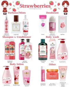 Smell Like Strawberries, Basic Skin Care Routine, Shower Skin Care, Body Smells, Perfect Skin Care Routine, Pretty Skin Care, روتين العناية بالبشرة, Perfume Scents, Bath And Body Care