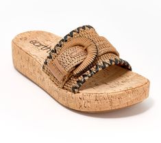 Slide into these summery sandals and enjoy the comfy feel and cute look. A raffia band with a buckle detail makes them ideal for those warm weather outings. From Earth Brands Footwear. Adjustable Buckle Footbed Sandals For Vacation, Adjustable Buckle Closure Footbed Sandals For Vacation, Adjustable Sandals With Buckle Closure For Beach, Casual Wedge Sandals With Buckle For Vacation, Beach Season Sandals With Buckle Closure For Vacation, Adjustable Buckle Closure Footbed Sandals For Beach, Summer Beach Footbed Sandals With Woven Sole, Summer Wedge Sandals With Adjustable Buckle, Summer Wedge Sandals With Buckle Closure For Beach