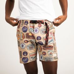 All over digital print Built-in belt with plastic buckle Slant front pockets Snap back pocket Cargo pocket on the right leg Zip fly with metal snap 70% Cotton, 30% Polyester Imported Officially licensed Star Wars Merchandise Casual Belted Bottoms For Streetwear, Adjustable Waist Shorts With Belt Loops, Summer Outdoor Bottoms With Belt Loops, Return Of The Jedi, Star Wars Merchandise, Belted Shorts, Modern History, Cargo Pocket, Snap Back