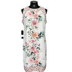 This Gorgeous Wallis Dress Is A Must-Have For Any Fashion-Forward Woman. With Its Stunning Floral Pattern And Flattering Sheath Style, It's Perfect For A Variety Of Occasions Including Weddings, Parties, And Even Casual Wear. The Dress Features A Round Neckline, Sleeveless Design, And Zipper Closure For A Comfortable And Secure Fit. It Is Made From 100% Polyester And Has A Jersey Fabric Type. The Dress Is Knee-Length And Is Available In Size 8, With Hand Wash Care Recommended. Embellished With A Elegant Sleeveless Floral Dress With Lining, Elegant Sleeveless Lined Floral Dress, Fitted Sleeveless Floral Dress For Daywear, White Sheath Dress With Floral Print, Summer Sleeveless Sheath Dress With Floral Print, Feminine Sleeveless Floral Dress For Daywear, Sleeveless Feminine Floral Dress For Daywear, White Sleeveless Feminine Floral Dress, White Sleeveless Knee-length Dress For Garden Party