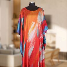 Belted Long printed satin Kaftan Dress For Women One size fits most Material :- pure silk  👉size Small  to 8XL 👈 Length 60" and 43" Width, Around 86" This beautiful print Kaftan is handmade made from high-quality fabric. This unique stylish Kaftan and the delicate pattern on it, makes it perfect for you to get ready for your big day- with style and comfort! Wash - Hand wash Free Shipping Kaftan Gown, Kaftan Maxi Dress, Silk Kaftan, Maxi Robes, Kaftan Dress, Pure Silk, Dress Clothes For Women, Quality Fabric, Satin