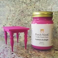 Example: Nesting table with Fuchsia's So Bright Porch Nook chalky finish paint Porch Nook, Nook Furniture, Mud Paint, Chalky Finish Paint, Bright Furniture, Pink Furniture, Rose Fushia, Pink Chalk, Purple Lady