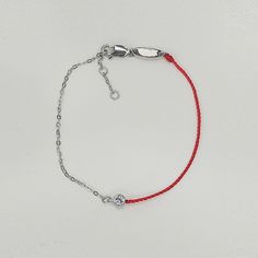 Fashion Element: Peace buckle Style: Fresh Elegant Red Bracelets With Adjustable Chain, Red Round Chain Jewelry, Red Minimalist Sterling Silver Bracelets, Red Formal Bracelet Jewelry, Elegant Red Jewelry With Silver Chain, Adjustable Red Chain Jewelry, Single Diamond Bracelet, Red Rope, Diamond Bracelets