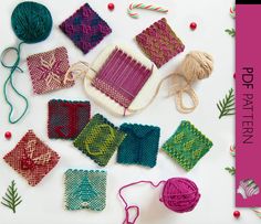 some knitting supplies are laying out on a table with the words, do it yourself written across them