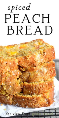 slices of peach bread Spiced Peaches, Peach Dessert Recipes, Cloud Bread, Dessert Dips, Peach Recipe, Bread Recipes Sweet, Quick Bread Recipes