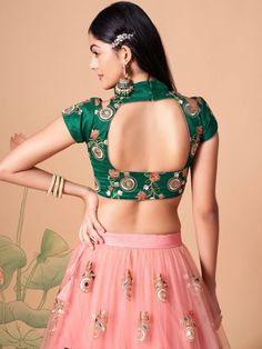 Become the subject of everyone’s conversation by outfitting in this delightful peach color lehenga made with net material designed with mirror work, thread embroidery, and sequin work. This peach lehenga comes with a green color art silk material choli made with embroidery and mirror work. It also comes with a peach color net material dupatta made with thread embroidery and sequin work. This peach lehenga is stitched and can be customized up to 42 inches. The choli will be fully stitched materia Bollywood Style Peach Choli With Zari Work, Designer Peach Lehenga With Mirror Work, Semi-stitched Peach Choli With Zari Work, Fitted Peach Choli With Unstitched Blouse, Peach Choli For Diwali Designer Wear, Festive Semi-stitched Peach Choli, Festive Peach Semi-stitched Choli, Anarkali Choli With Resham Embroidery In Peach, Peach Choli With Resham Embroidery For Navratri