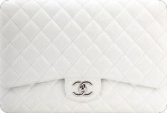 Classic White Double Flap Bag, White Double Flap Formal Bags, Luxury White Bag With Palladium Hardware, Elegant White Flap Bag, Formal White Envelope Bag, Designer White Envelope Bag, White Envelope Bag For Formal Occasions, High-end White Bag With Palladium Hardware, Modern White Bag With Magnetic Closure