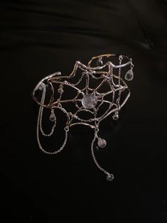 Spiderweb Crystal Silver Arm Cuff | Jewelry | Three Fleas Arm Cuff Jewelry, Silver Arm Cuff, Skeleton Arm, Arts University, Jewelry Pearls, University Graduate, Thigh Chain, Spider Jewelry, Gothic Bracelet