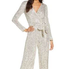 Condition:New Please Note: All Measurements Are Approximate. Choosing The Correct Size Is The Buyer's Responsibility. 34” At The Waist ( Around ) 44” At The Hips ( Around ) 42” At The Bust ( Around ) 31.5" Inseam; 24" Leg Opening Soiree Jumpsuits, Silver Jumpsuits, Jumpsuit For Wedding Guest, Jumpsuit Outfits, Sequin Jumpsuit, Jumpsuit Elegant, Eve Outfit, Jumpsuit Outfit, New Years Eve Outfits