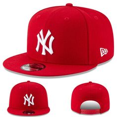 gwbks                                                                                   This Listing is for a brand new with tags Authentic New Era New York Yankees Snapback Hat MLB Basic Game Red Adjustable Cap Brand New, Original Tag Attached  Material: 100 % Polyetser  High Profile, MLB Basic Color Team Hat   Grey Colorway Underneath Brim of Hat  Has a thick , Durable Panel Material  MLB Authenticity Sticker Under on the Tag  100% Authentic Merchandise,Factory Direct   Classic New Era 950 MLB Snapback Hat   Team Logo Embroidered graphics on the Front   6 Panel Construction   One Size Fits Most   New Era Symbol on the Side   Red Snap Closure   Generally Fit up to 7 3/4's (Fitted Size)     Premium Quality, Comfortable Fit                                                            Prefered Red Hats For Baseball Season, Red Snapback Flat Cap For Sports, Classic Red Snapback Hat For Sports, Red Fitted Cap For Baseball Season, Classic Red Baseball Cap, Red Flat Cap For Baseball Season, Classic Red Baseball Cap For Sports Events, Red Flat Cap For Sports, Red Sports Flat Cap