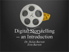 a movie reel with the words digital story telling an instruction