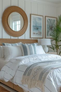 Interior Design Inspo Coastal Toddler Room, Beach House Rooms Bedrooms, Coastal Home Decor Ideas, Costal Grandma Aesthetic Room, Beachy Apartment Decor, Coastal Blue Bedroom, Coastal Guest Room, Coastal Rooms, Beach Apartment Decor