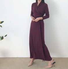 Wrap Dress / Mood Wrap Dress / Drape Dress / Shirring Wrap | Etsy Fall Dress With Faux Wrap And Surplice Neckline, Fall Dresses With Faux Wrap And Surplice Neckline, Fitted Long Sleeve Wrap Dress For Dinner, Formal Long Sleeve Faux Wrap Dress, Fall Evening Wrap Maxi Dress, Fall Maxi Wrap Dress For Work, Formal Maxi Length Wrap Dress For Fall, Long Sleeve Faux Wrap Evening Dress, Fitted Wrap Dress For Winter