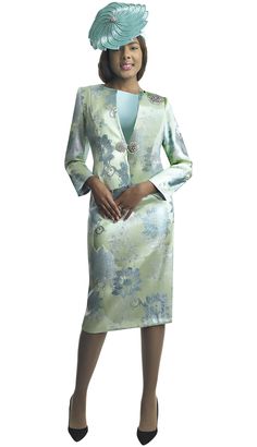 Lily and Taylor 4855 3 piece Brocade Skirt Suit Colors: Mauve, Mint, Silver Sizes: 4, 6, 8, 10, 12, 14, 16, 18, 20, 22, 24 Matching Hat: H560 Mauve H399 Silver H131 Mint Call (469)571-3647 or email DivasDenFashion@gmail.com to purchase hat Green Fitted Elegant Sets, Spring Formal Fitted Sets, Fitted Formal Sets For Spring, Elegant Long Sleeve Sets For Spring Formal Occasions, Spring Formal Sets With Long Sleeves, Formal Long Sleeve Sets For Spring, Fitted Green Long Sleeve Suit, Green Fitted Long Sleeve Suit, Fitted Long Sleeve Sets For Spring